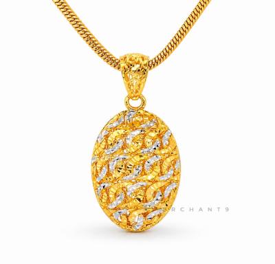 Merchant9 Loket Oval Diamond Cut 2C L:1.5CM