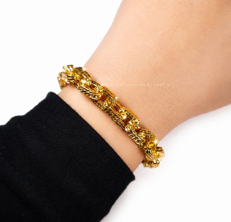 Merchant9 Rantai Tangan Sauh Diamond Cut L:0.8CM