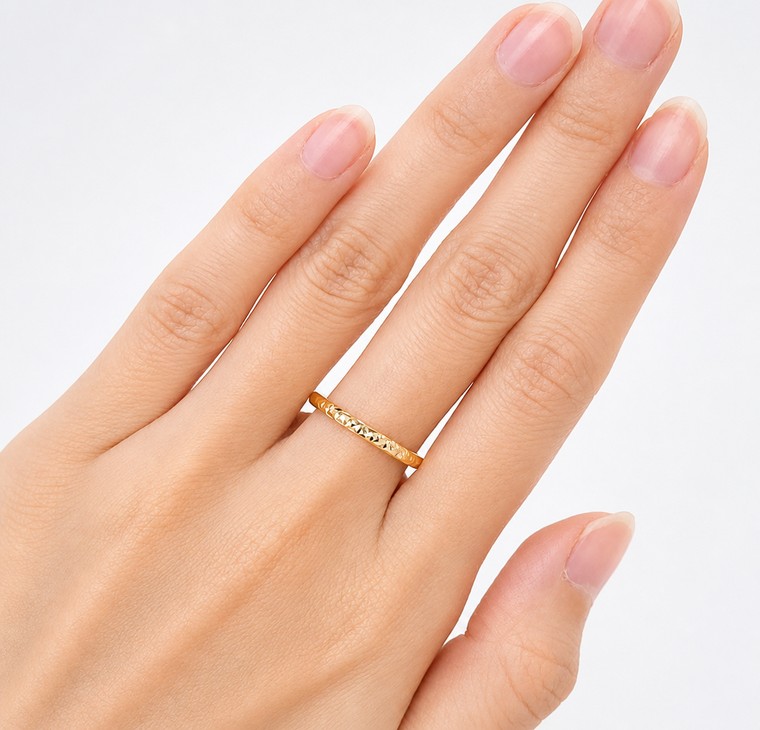 Merchant9 Cincin Emas Belah Rotan Dimensi Minimalist L:0.2CM