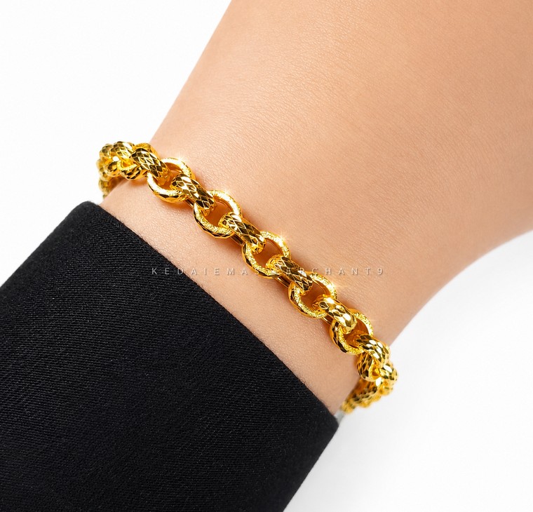 Merchant9 Rantai Tangan Sauh Dimensi Pasir Love Gantung L:0.6CM