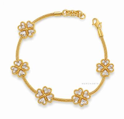 Merchant9 Rantai Tangan Belut Clover Kerawang 2C L:1CM