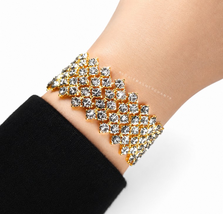 Merchant9 Rantai Tangan Louise Diamond Cut L:2.5CM (KLIP PETAK)