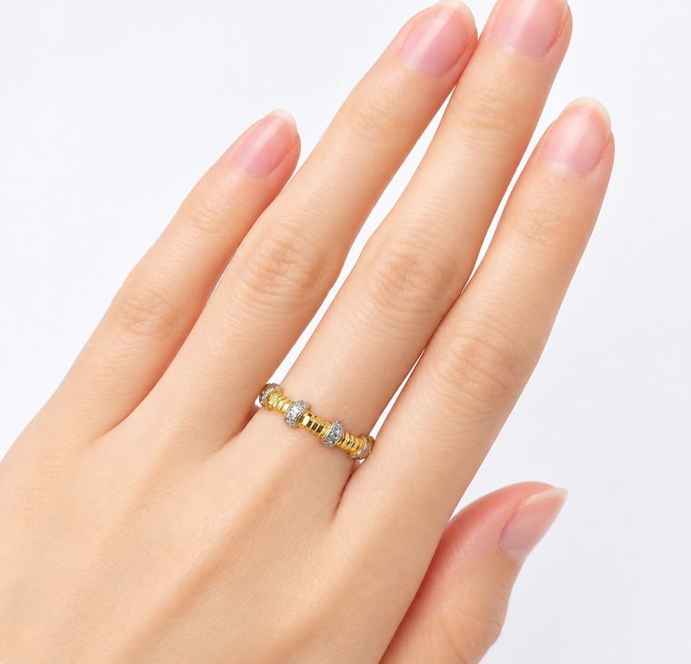 Merchant9 Cincin Emas Lintah Stripe Diamond Cut 2C L:0.35CM