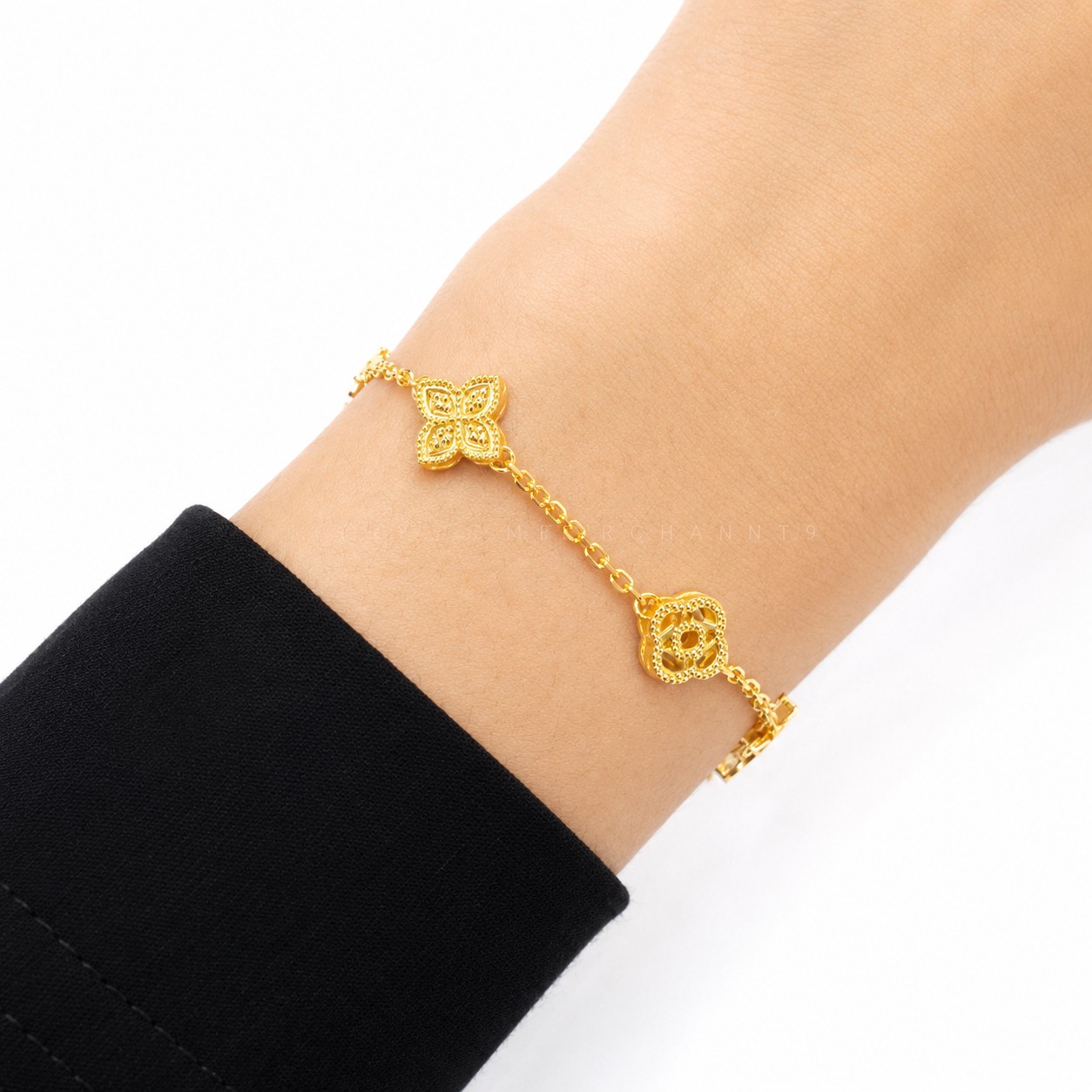 Merchant9 Rantai Tangan Sauh Rose Fleur Padu L:1CM