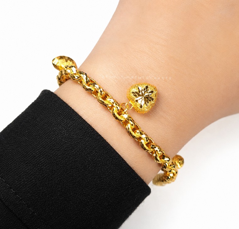 Merchant9 Rantai Tangan Sauh Dimensi Pasir Gantung Love L:0.5CM
