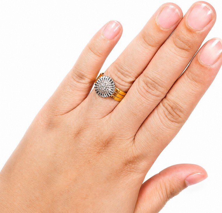Merchant9 Cincin Emas Sunflower Diamond Cut 2C