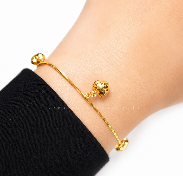 Merchant9 Rantai Tangan Belut Padu Gantung Love L:0.1CM