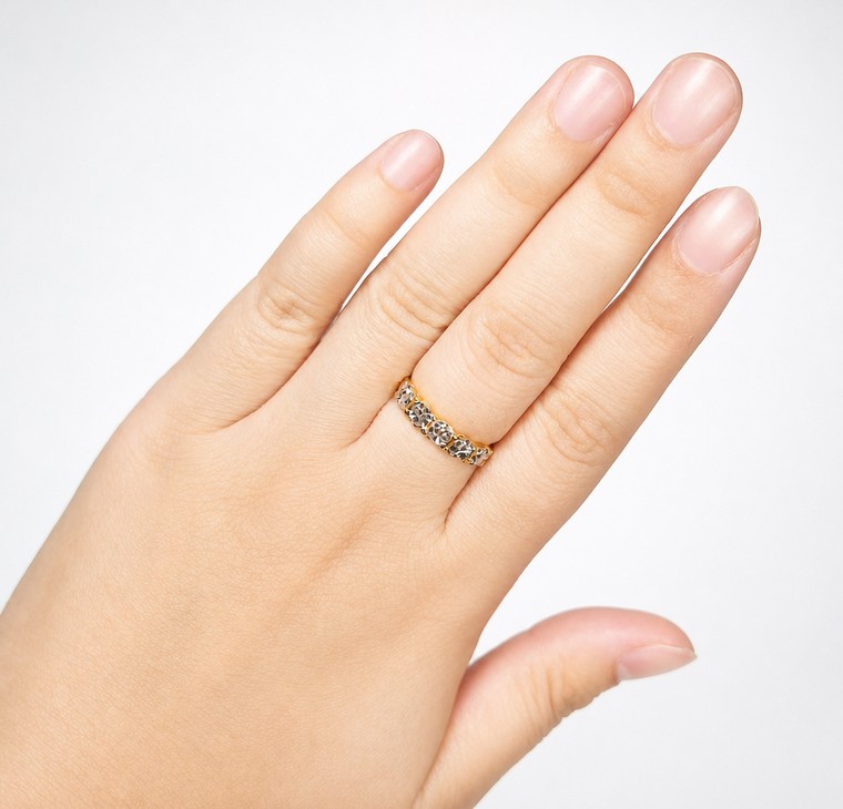 Merchant9 Cincin Emas Roti Bun Diamond Cut 2C L:0.4CM
