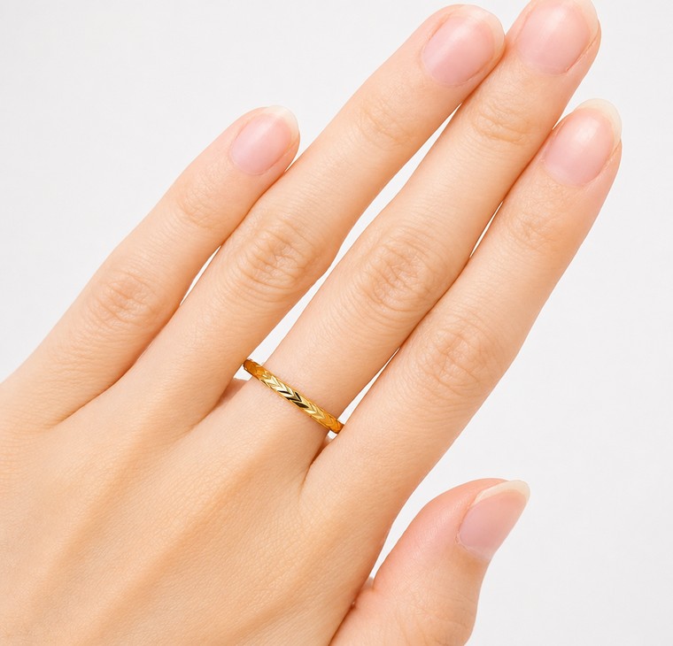 Merchant9 Cincin Emas Belah Rotan Arrow L:0.2CM