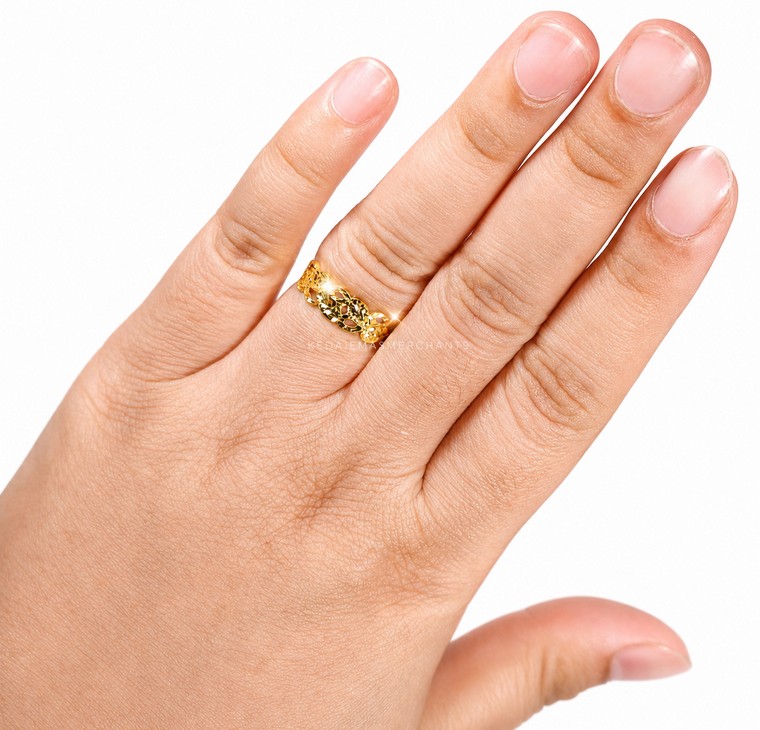 Merchant9 Cincin Emas Leaf Dimensi L:0.55CM
