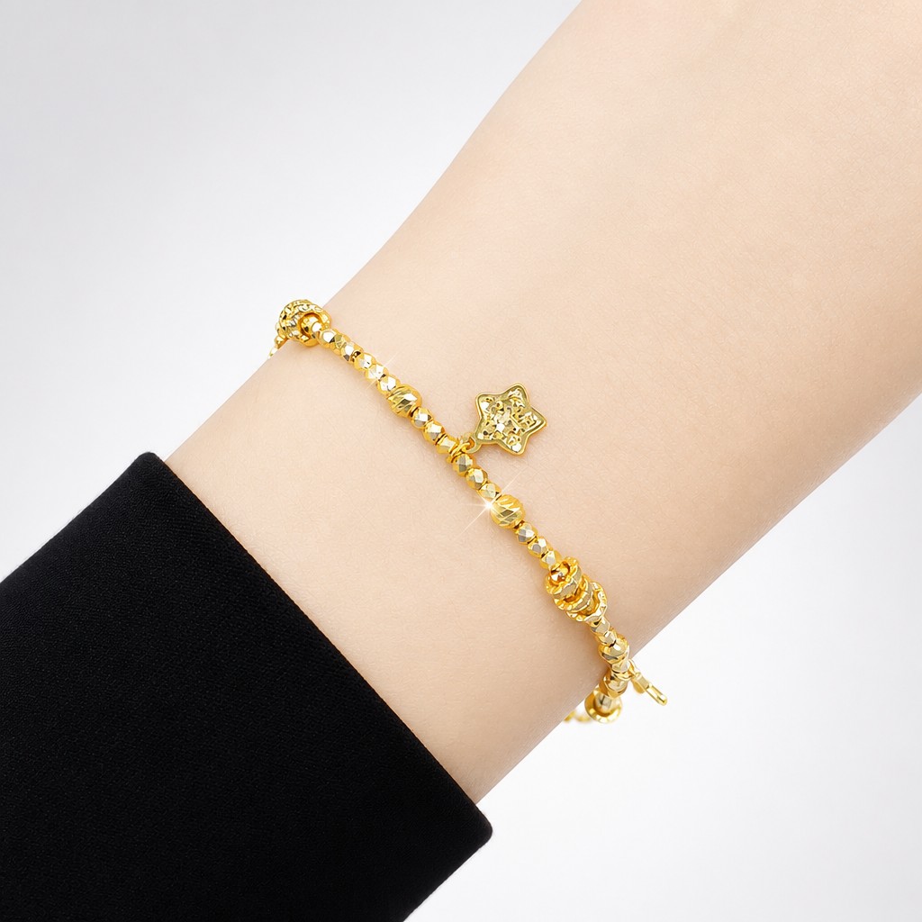 Merchant9 Rantai Tangan Boba Italian Gantung Star L:0.4CM