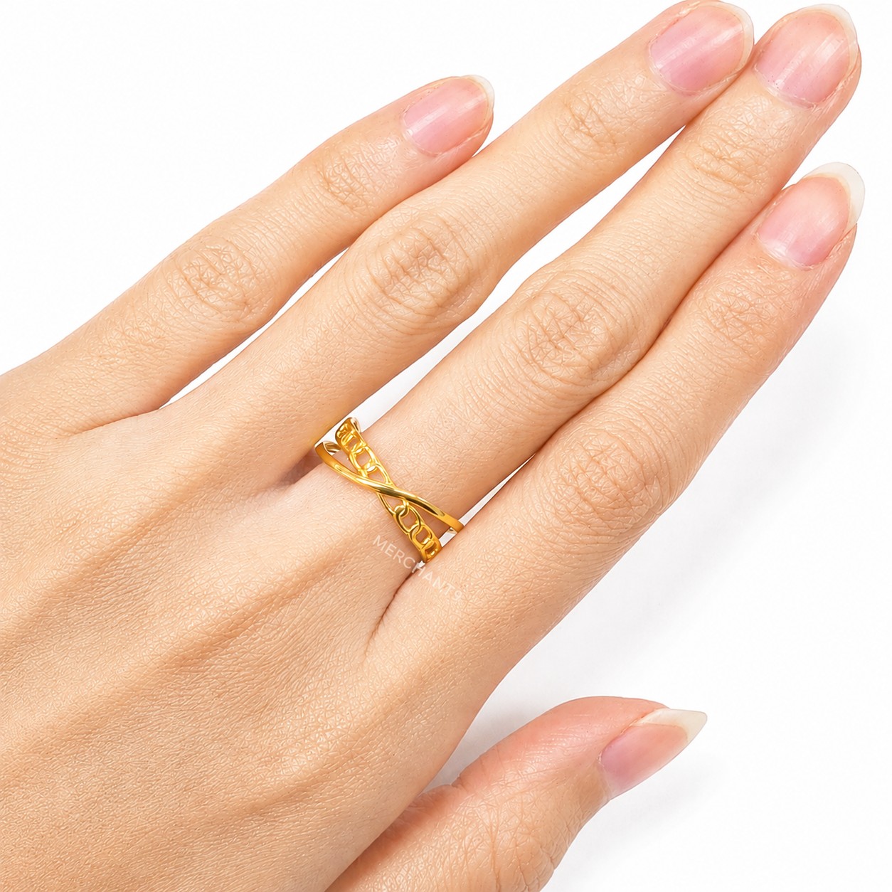 Merchant9 Cincin Emas Sauh Silang L:0.5CM