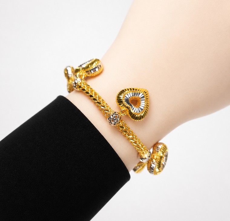 Merchant9 Rantai Tangan Snake Skin Gantung Love Kerawang 3C