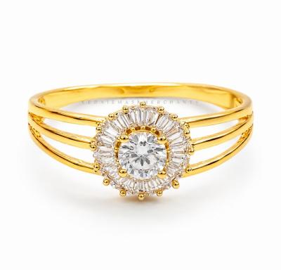Merchant9 Cincin Emas Sunflower Permata 3 Layer