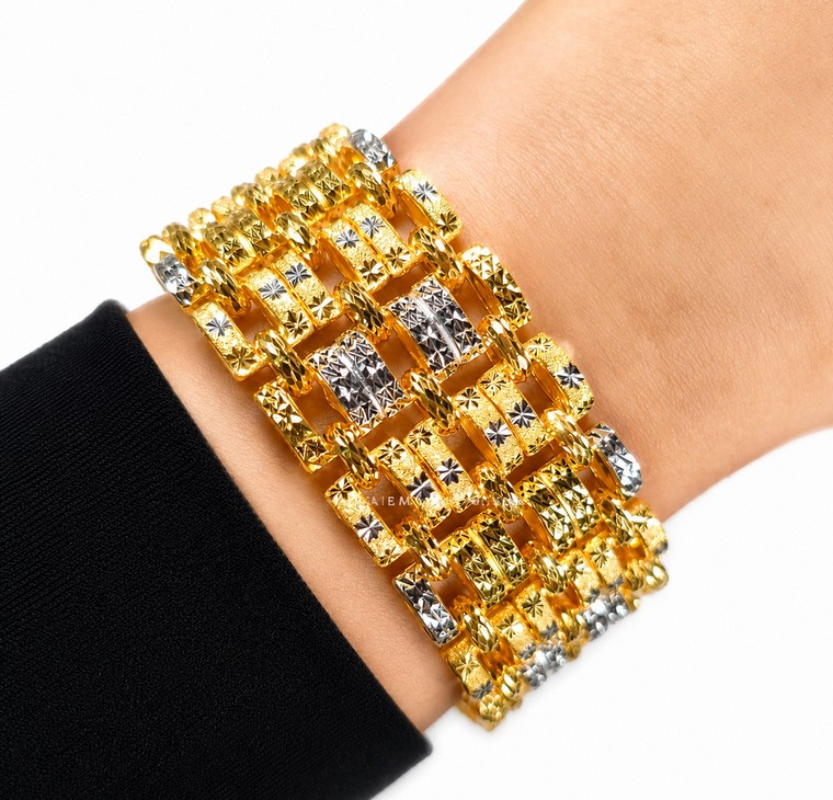 Merchant9 Rantai Tangan Veronica Batik Chrome L:2.4CM (KLIP SLIDE)
