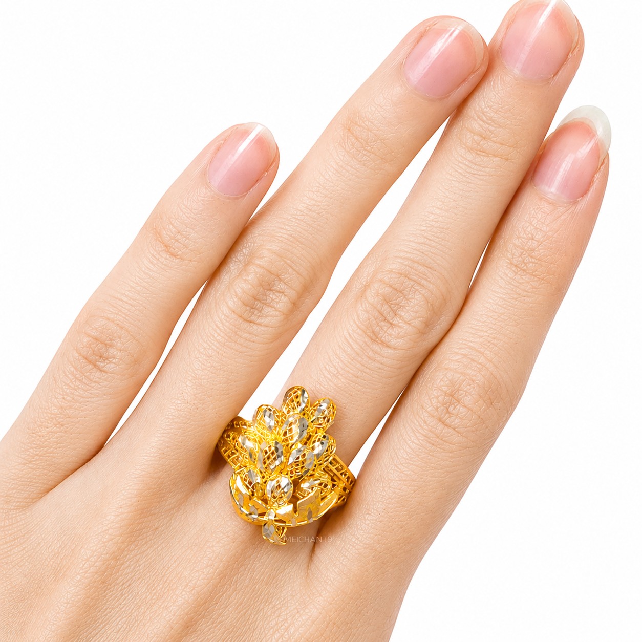 Merchant9 Cincin Emas Anggur Kerawang Dimensi 2C