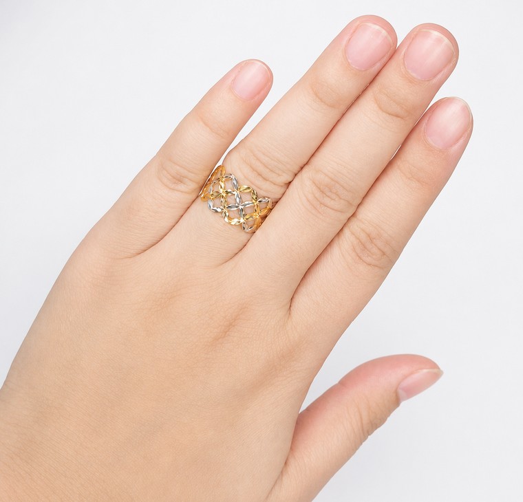 Merchant9 Cincin Emas Bunga Tanjung 2L 2C L:1.1CM