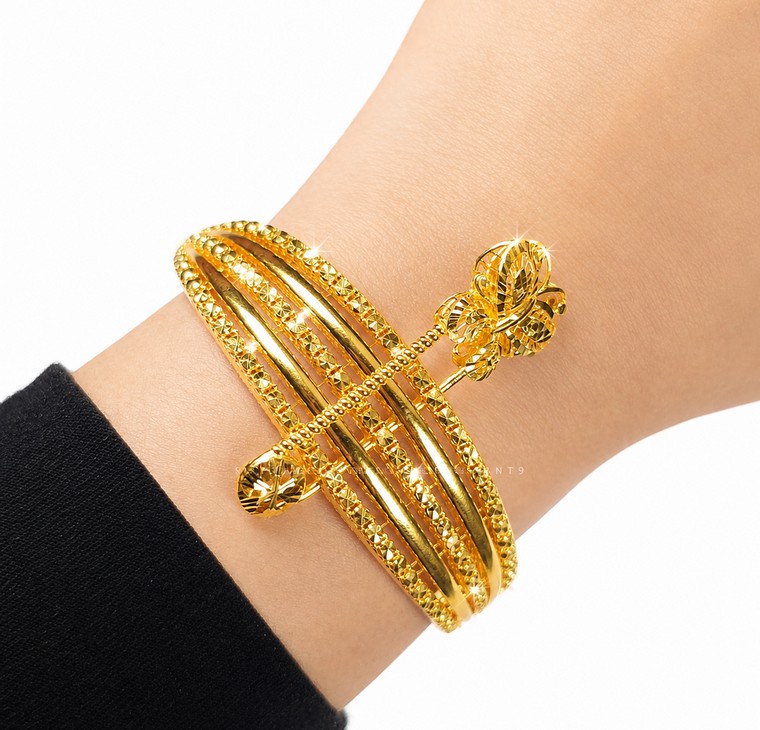 Merchant9 Gelang Emas Celeste Embrace Butterfly Diamond Cut