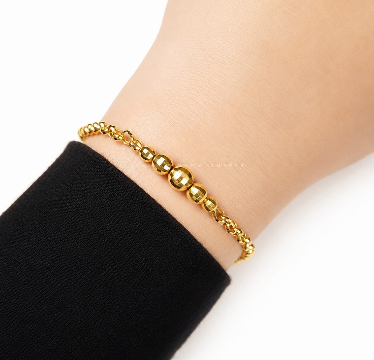 Merchant9 Rantai Tangan Choker Kendi Bola Disco L:0.6CM