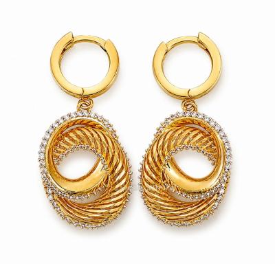 Merchant9 Subang Dangle Oval Kerawang Permata
