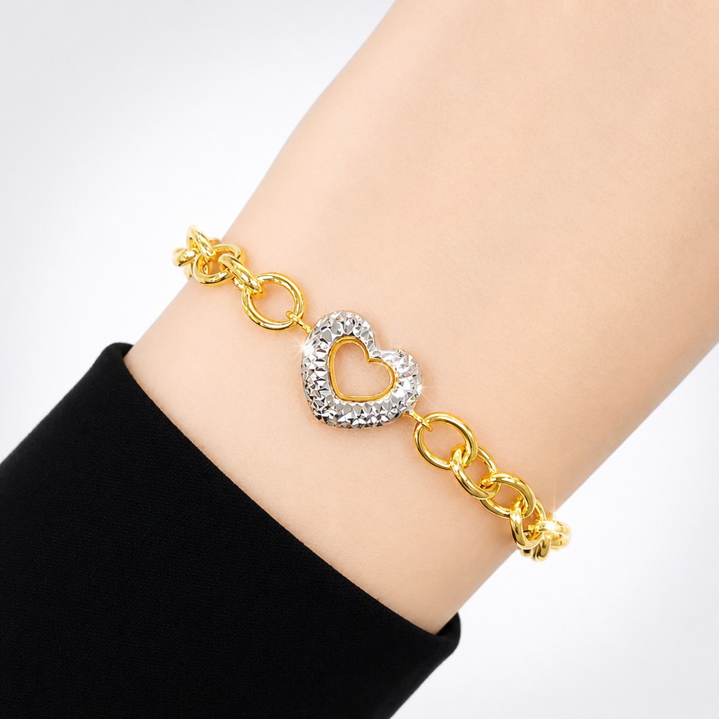 Merchant9 Rantai Tangan Choker Sauh Oval Polish Love 2C L:1.1CM
