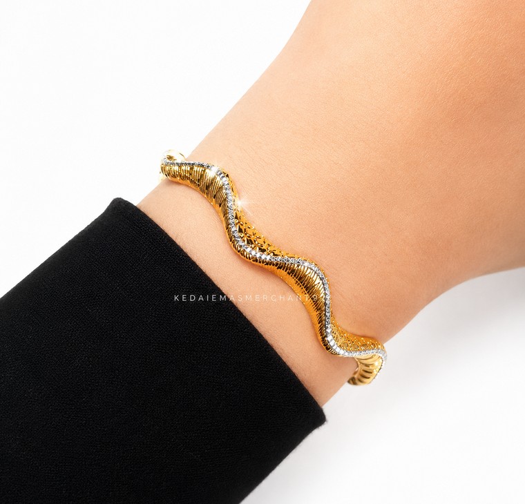 Merchant9 Gelang Wave Kerawang Matte 2C L:0.4CM (Oval)