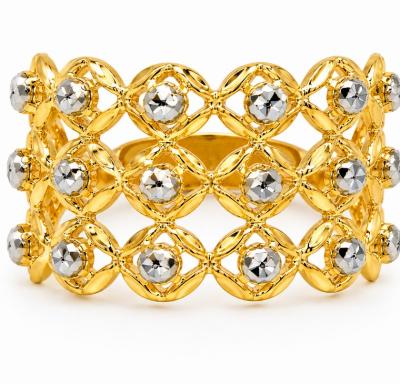 Merchant9 Cincin Emas Bunga Tanjung Kerawang 3 Layer 2C L:1.4CM