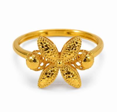 Merchant9 Cincin Emas Bunga Tanjung Leona Kerawang L:1CM