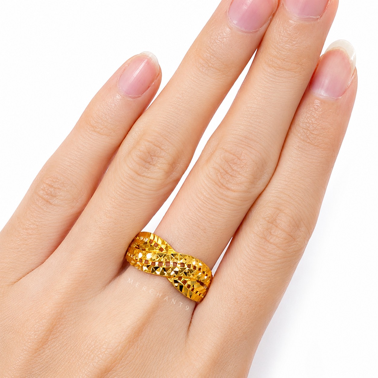 Merchant9 Cincin Emas Silang Dimensi L:0.8CM