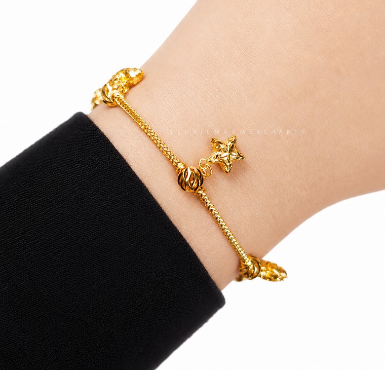 Merchant9 Rantai Tangan Mesin Box Candy Kerawang Gantung Love Star