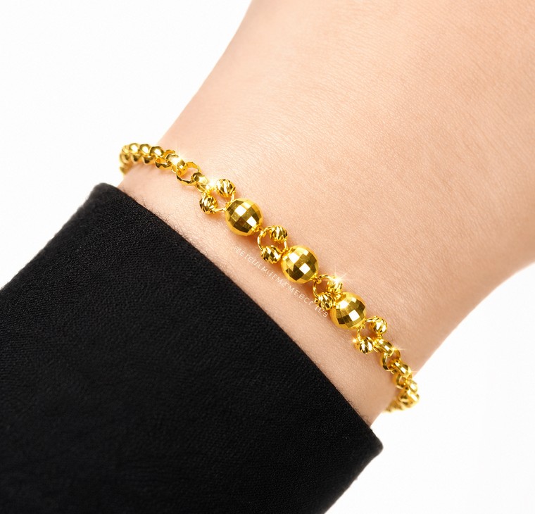Merchant9 Rantai Tangan Choker Kendi Anggur Bola Disco L:0.6CM