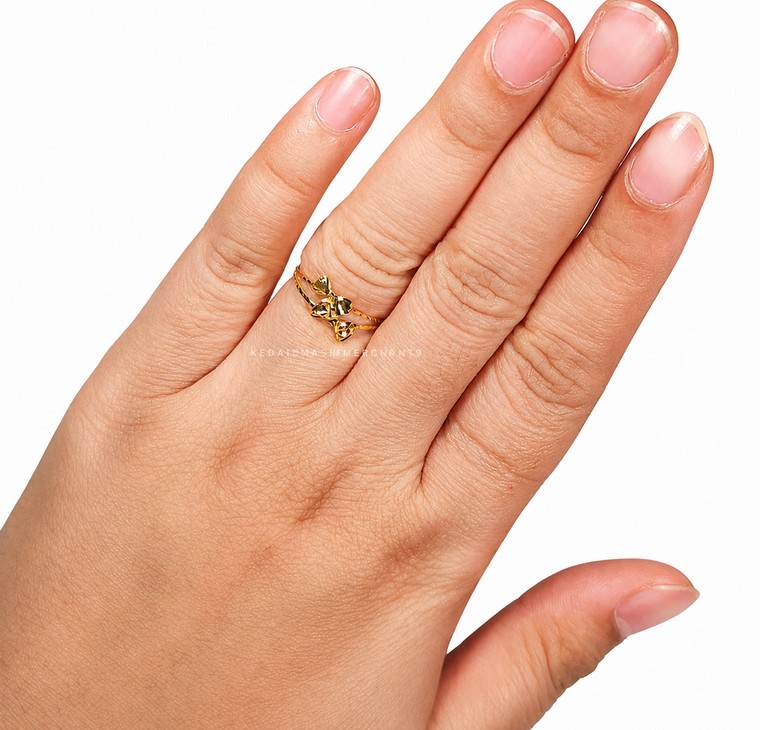 Merchant9 Cincin Emas Ribbon Double