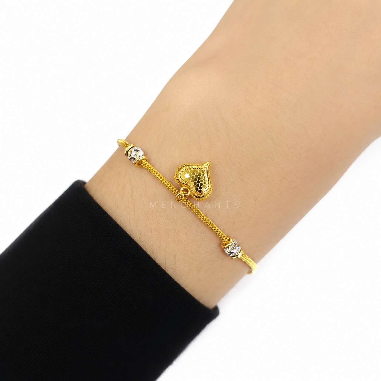 Merchant9 Rantai Tangan Belut Candy Choker Love 2C L:0.15CM