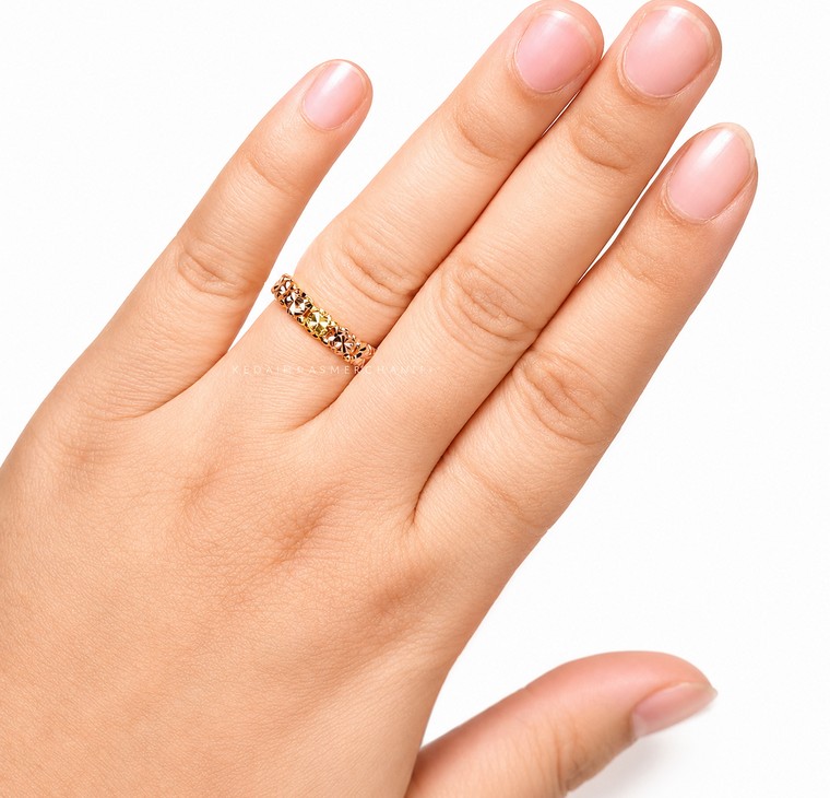 Merchant9 Cincin Emas Roti Bun Diamond Cut 3C L:0.4CM