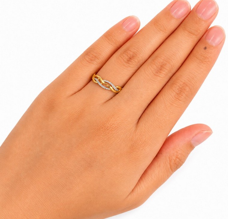 Merchant9 Cincin Emas Wave Diamond Cut
