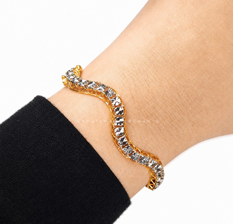 Merchant9 Gelang Wave Louise Diamond Cut L:0.6CM