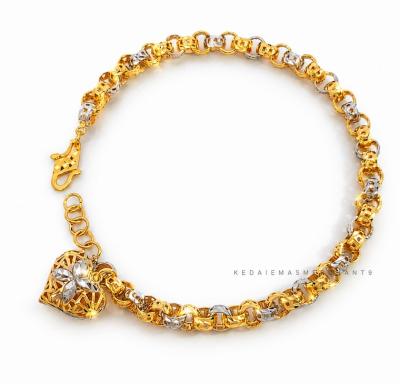 Merchant9 Rantai Tangan Kendi Kerawang Love Gantung 2C L:0.5CM
