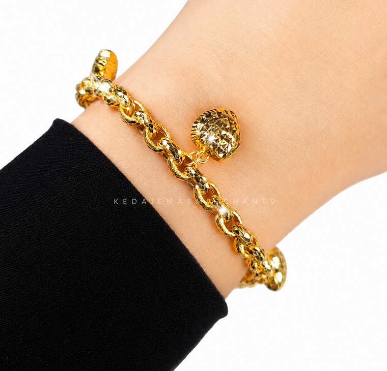 Merchant9 Rantai Tangan Sauh Dimensi Pasir Gantung Love L:0.5CM