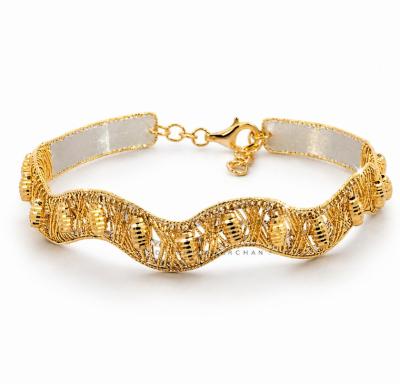 Merchant9 Gelang ELORA Wave Caterpillar Kerawang 2C L:0.8CM