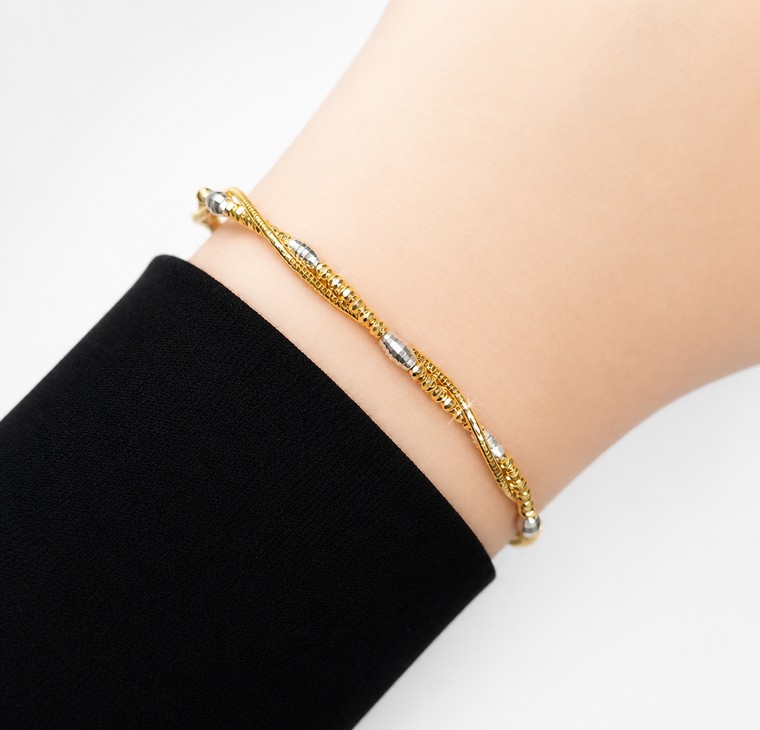 Merchant9 Gelang ELORA Twist Lumi Italian Caterpillar 2C L:0.4CM