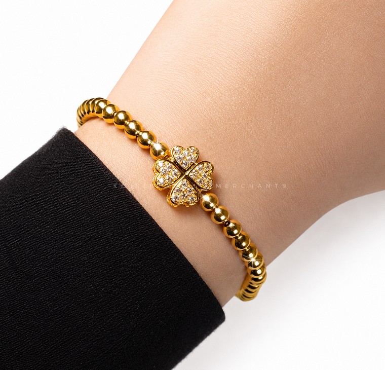 Merchant9 Rantai Tangan Pearl VC Permata L:1.3CM