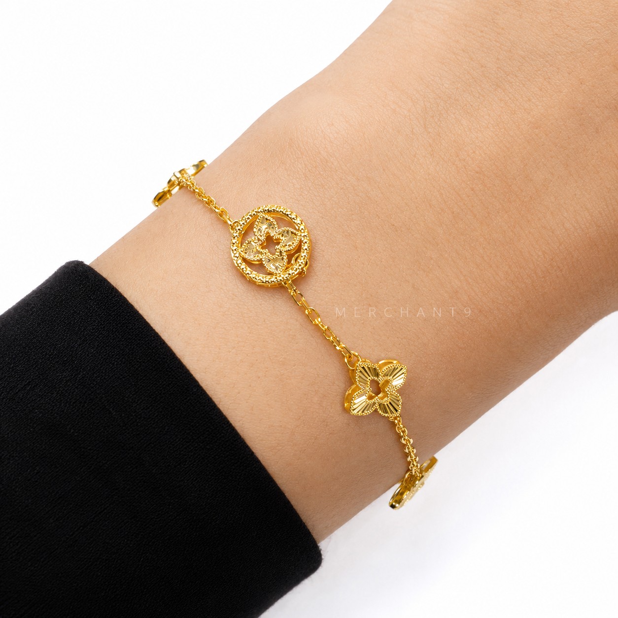 Merchant9 Rantai Tangan Sauh Fleur Padu L:1.05CM
