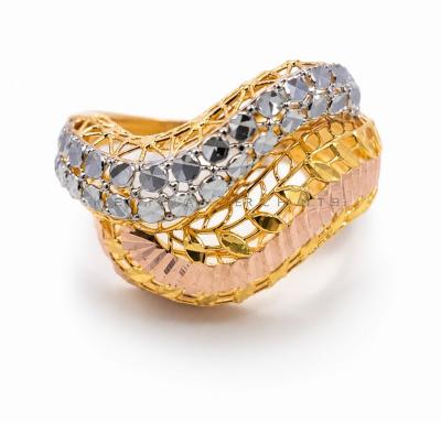 Merchant9 Cincin Emas Wave Kerawang 2 Layer 3C
