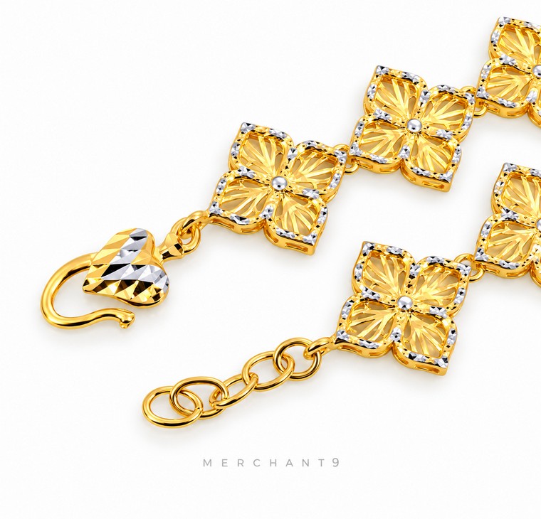 Merchant9 Rantai Tangan Fleur Kerawang 2C L:1.4CM