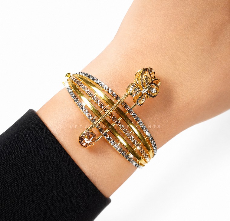 Merchant9 Gelang Emas Celeste Embrace Butterfly Diamond Cut 3C