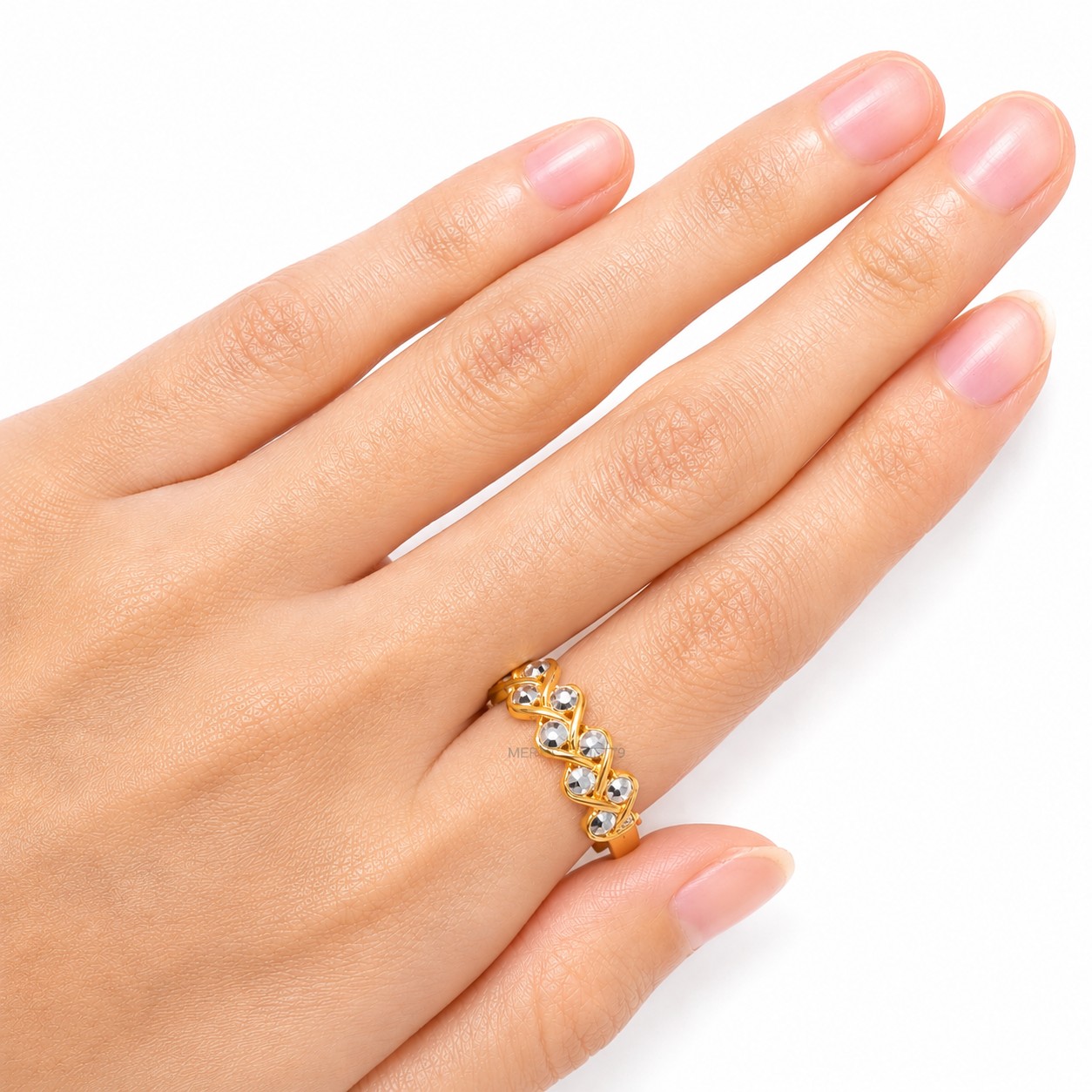 Merchant9 Cincin Emas Louise Wave 2C L:0.65CM