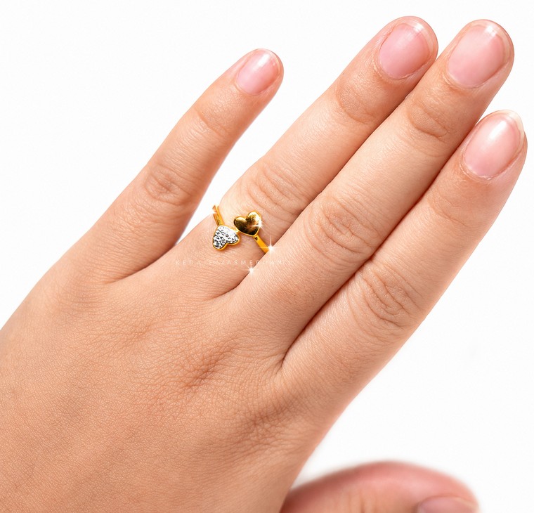 Merchant9 Cincin Emas Love Double Polish Diamond Cut 2C