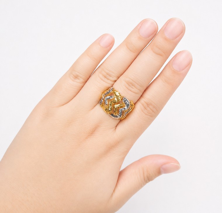 Merchant9 Cincin Emas Kerawang Love 2C L:1.7CM
