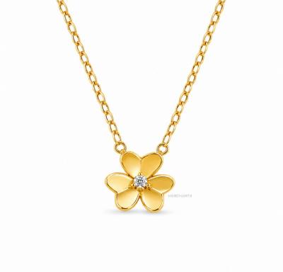 Merchant9 Rantai Leher Choker Sauh Bunga Permata
