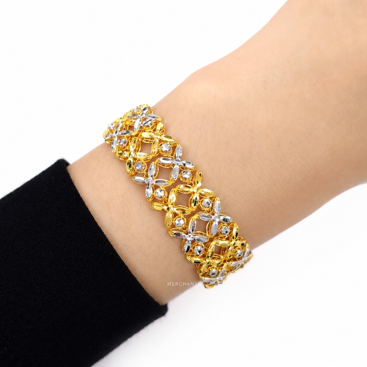 Merchant9 Rantai Tangan Bunga Tanjung Kerawang 2 Layer 2C L:1.5CM